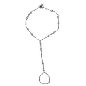 Ankle to toe Anklet Foot Beach Jewellery Silver Pearl Toe ring